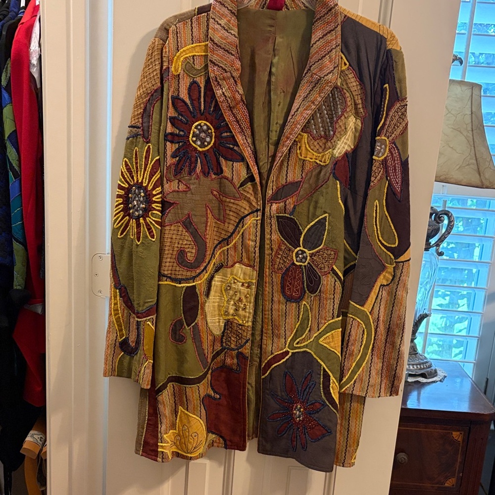Art to Wear Multicolor Floral Embroidered Women's Jacket